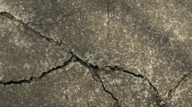 Eski çatlamış beton. Çatallı Grunge beton duvar, tasarım ve arka plan dokusu için. Taş kaldırım. somut doku