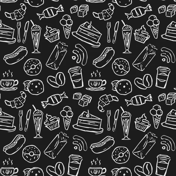 Sin Costura Café Vector Pattern Seamless Café Tienda Vector Patter — Vector de stock