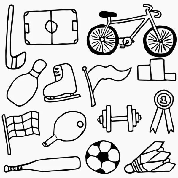 Doodle Sports Icons Doodle Vector Sport Icons White Background Sports — Stock Vector