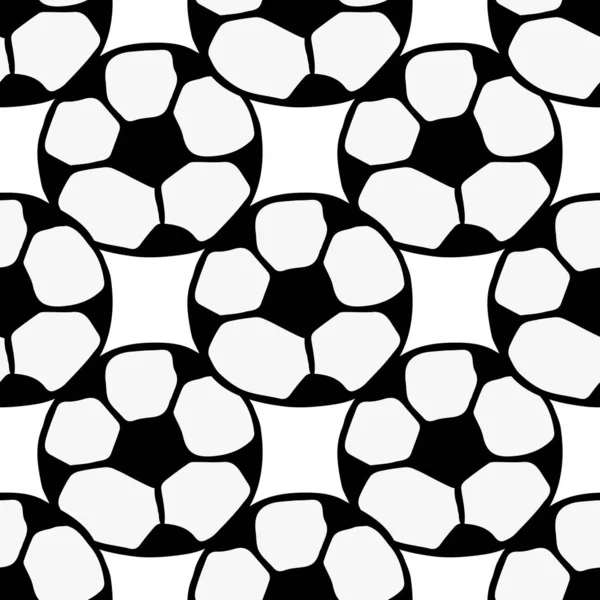 Modèle Sans Couture Avec Ballon Football Illustration Vectorielle Doodle Avec — Image vectorielle