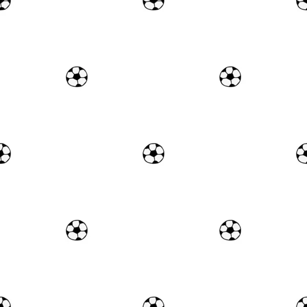 Padrão Sem Costura Com Bola Futebol Doodle Vetor Ilustração Com — Vetor de Stock