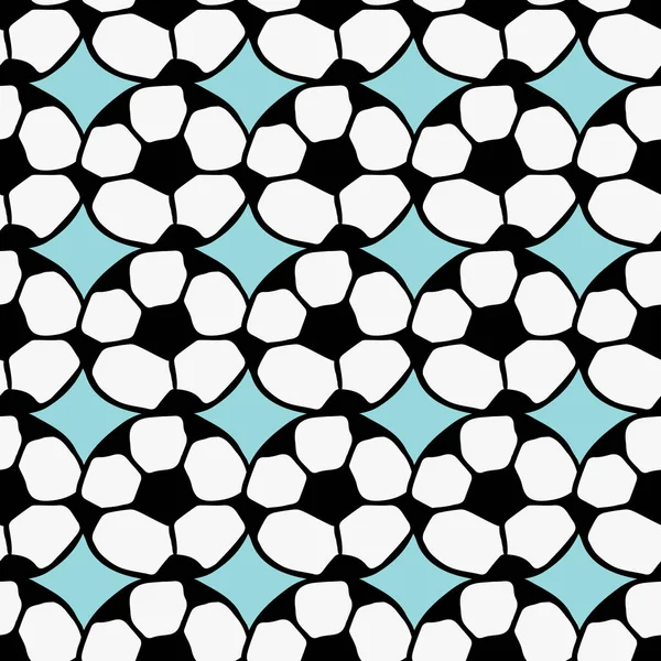 Seamless Pattern Soccer Ball Doodle Vector Illustration Football Ball Colored — 스톡 벡터