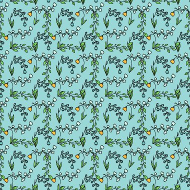 Kusursuz çiçek vektör deseni. Renkli çiçek arka planı. Karalama Anneler Günü çiçek deseni. Klasik çiçek desenli resimleme