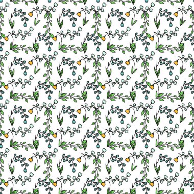 Kusursuz çiçek vektör deseni. Renkli çiçek arka planı. Karalama Anneler Günü çiçek deseni. Klasik çiçek desenli resimleme