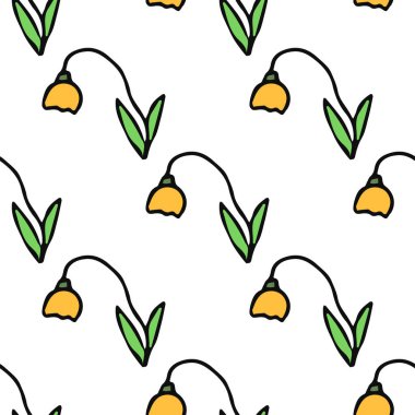 Kusursuz çiçek vektör deseni. Renkli çiçek arka planı. Karalama Anneler Günü çiçek deseni. Klasik çiçek desenli resimleme