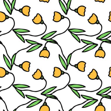 Kusursuz çiçek vektör deseni. Renkli çiçek arka planı. Karalama Anneler Günü çiçek deseni. Klasik çiçek desenli resimleme