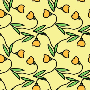 Kusursuz çiçek vektör deseni. Renkli çiçek arka planı. Karalama Anneler Günü çiçek deseni. Klasik çiçek desenli resimleme