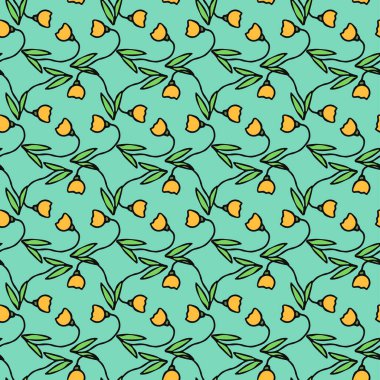 Kusursuz çiçek vektör deseni. Renkli çiçek arka planı. Karalama Anneler Günü çiçek deseni. Klasik çiçek desenli resimleme