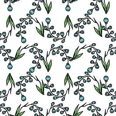 Kusursuz çiçek vektör deseni. Renkli çiçek arka planı. Karalama Anneler Günü çiçek deseni. Klasik çiçek desenli resimleme