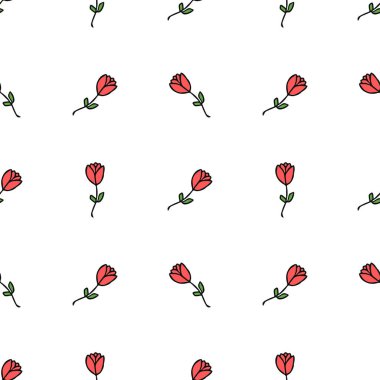 Kusursuz çiçek vektör deseni. Renkli çiçek arka planı. Karalama Anneler Günü çiçek deseni. Klasik çiçek desenli resimleme