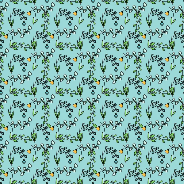 Kusursuz çiçek vektör deseni. Renkli çiçek arka planı. Karalama Anneler Günü çiçek deseni. Klasik çiçek desenli resimleme