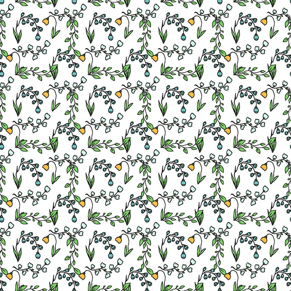 Kusursuz çiçek vektör deseni. Renkli çiçek arka planı. Karalama Anneler Günü çiçek deseni. Klasik çiçek desenli resimleme