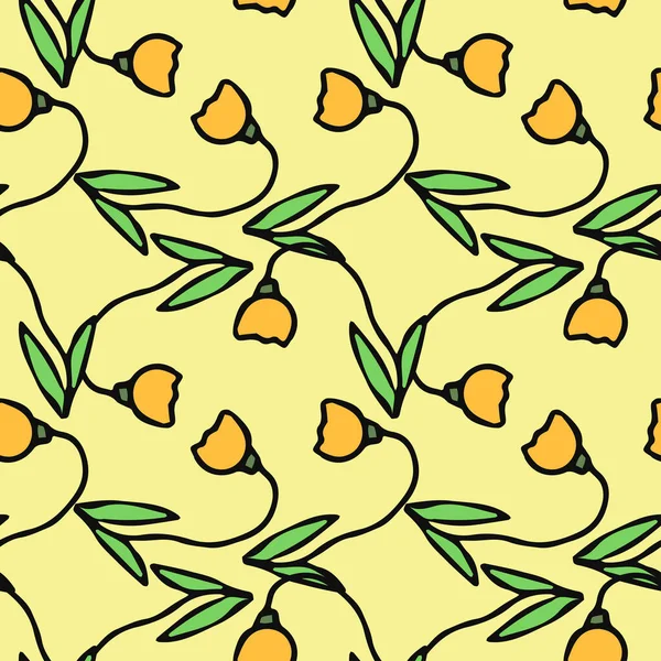 Kusursuz çiçek vektör deseni. Renkli çiçek arka planı. Karalama Anneler Günü çiçek deseni. Klasik çiçek desenli resimleme