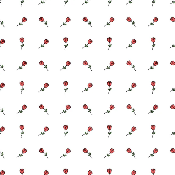 Seamless Floral Vector Pattern Colored Flowers Background Doodle Mother Day — ストックベクタ