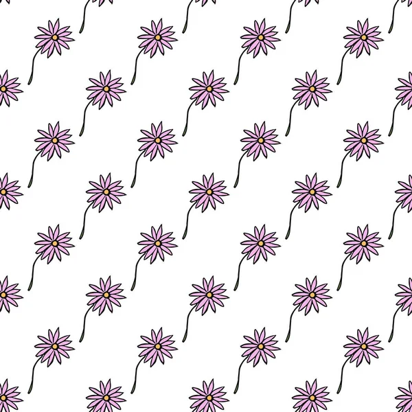 Seamless Floral Vector Pattern Colored Flowers Background Doodle Mother Day — Stockvector