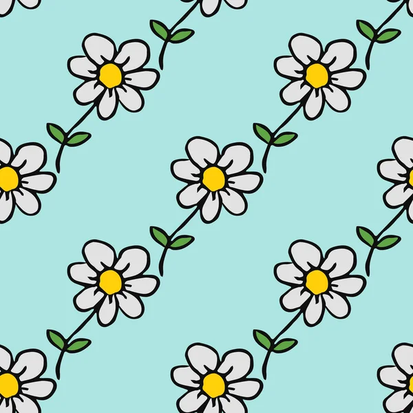 Seamless Floral Vector Pattern Colored Flowers Background Doodle Mother Day — Image vectorielle