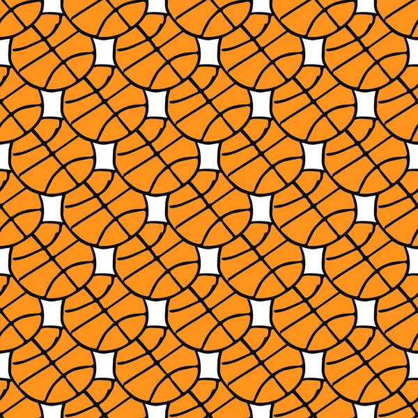 Seamless Doodle Pattern Basketball Ball Vector Illustration Basketball Ball — Stock vektor