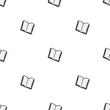 Kusursuz kitap vektör deseni. Renkli kitapların arka planı. Doodle vektör defteri deseni