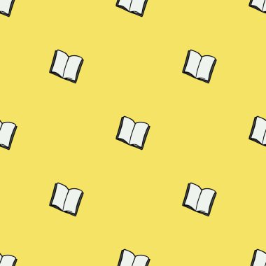 Kusursuz kitap vektör deseni. Renkli kitapların arka planı. Doodle vektör defteri deseni