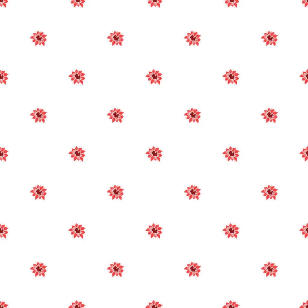 Nahtloses Florales Vektormuster Farbige Blumen Hintergrund Gekritzeltes Blumenmuster Mit Roten — Stockvektor