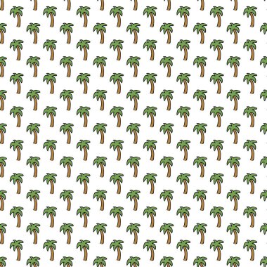 Kusursuz avuç içi izi. Renkli avuç arkası. Yeşil palmiyeli tropik desen. Vintage palmiye deseni