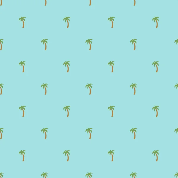 Seamless Palm Pattern Colored Palm Background Doodle Tropic Pattern Green — ストックベクタ
