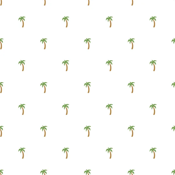 Seamless Palm Pattern Colored Palm Background Doodle Tropic Pattern Green — Stockvector