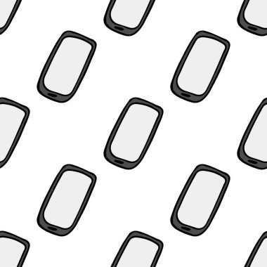 Kusursuz telefon düzeni. Akıllı telefon simgeleriyle karalama vektörü. Vektör telefon arkaplanı