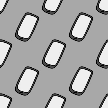 Kusursuz telefon düzeni. Akıllı telefon simgeleriyle karalama vektörü. Vektör telefon arkaplanı