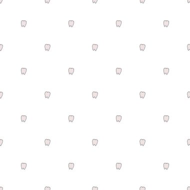 Kusursuz diş izi. Renkli diş geçmişi. Diş ile Doodle vektör illüstrasyonu