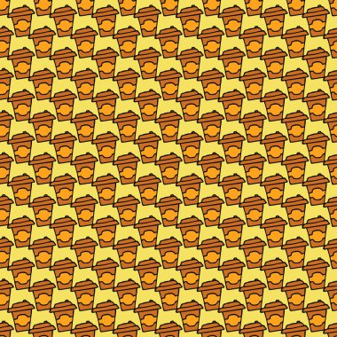 Kusursuz kahve kalıbı. Kahveli Doodle vektörü. Eski kahve arkaplanı