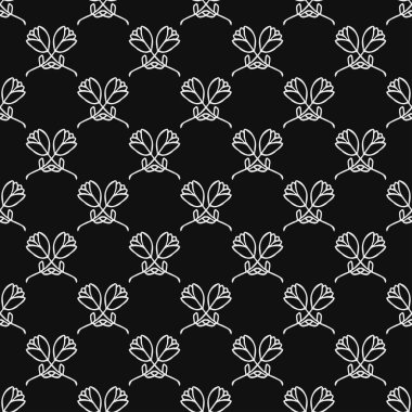 Kusursuz çiçek vektör deseni. Siyah arka planda çiçek desenli karalama vektörü. Klasik çiçek deseni, tatlı elementler projeniz, menünüz, kafe dükkanınız için arka plan