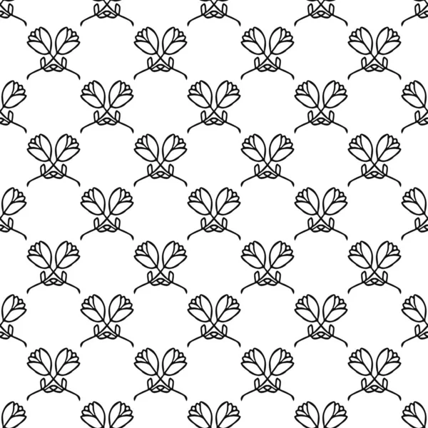 Seamless Floral Vector Pattern Doodle Vector Floral Pattern White Background — Stockvektor