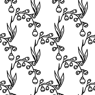 Seamless floral vector pattern. Doodle vector with floral pattern on white background. Vintage floral pattern, sweet elements background for your project, menu, cafe shop