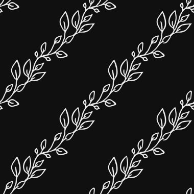 Kusursuz çiçek vektör deseni. Siyah arka planda çiçek desenli karalama vektörü. Klasik çiçek deseni, tatlı elementler projeniz, menünüz, kafe dükkanınız için arka plan