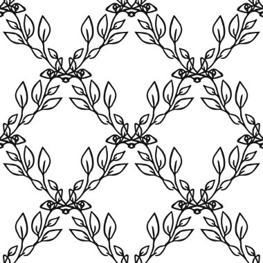 Kusursuz çiçek vektör deseni. Beyaz arka planda çiçek desenli karalama vektörü. Klasik çiçek deseni, tatlı elementler projeniz, menünüz, kafe dükkanınız için arka plan