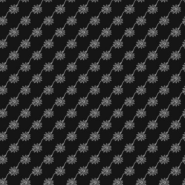 Kusursuz çiçek vektör deseni. Siyah arka planda çiçek desenli karalama vektörü. Klasik çiçek deseni, tatlı elementler projeniz, menünüz, kafe dükkanınız için arka plan
