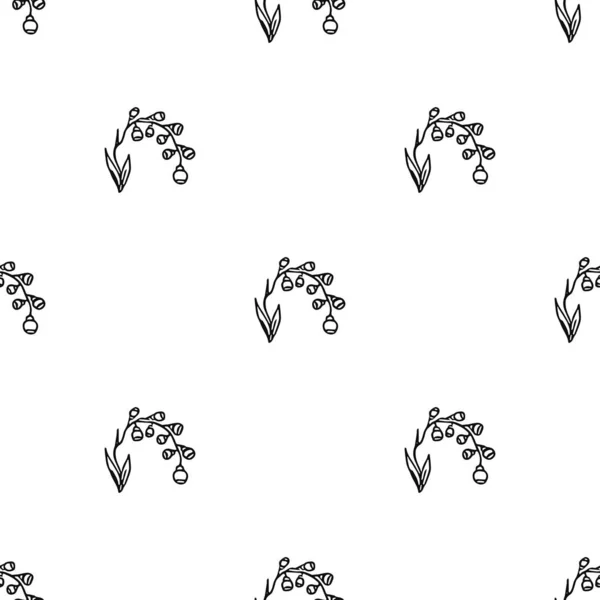 Seamless Floral Vector Pattern Doodle Vector Floral Pattern White Background — Stockvektor