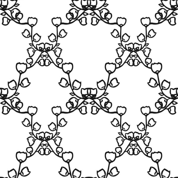 Seamless Floral Vector Pattern Doodle Vector Floral Pattern White Background — Stockvektor