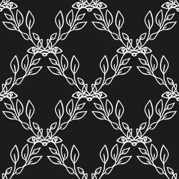 Kusursuz çiçek vektör deseni. Siyah arka planda çiçek desenli karalama vektörü. Klasik çiçek deseni, tatlı elementler projeniz, menünüz, kafe dükkanınız için arka plan