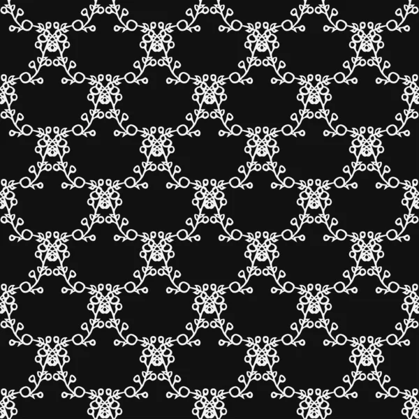 Siyah arka planda çiçek süsü olan karalama vektörü. Kusursuz çiçek vektör deseni. Klasik çiçek dekoru, tatlı elementler projeniz, menünüz, kafe dükkanınız için arka plan