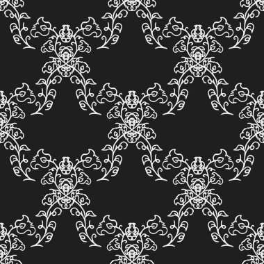 Kusursuz çiçek desenli duvar kağıdı. Çiçek süslemeli karalama vektörü. Klasik çiçek dekoru, tatlı elementler projeniz, menünüz, kafe dükkanınız için arka plan