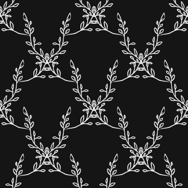 Kusursuz çiçek desenli duvar kağıdı. Çiçek süslemeli karalama vektörü. Klasik çiçek dekoru, tatlı elementler projeniz, menünüz, kafe dükkanınız için arka plan