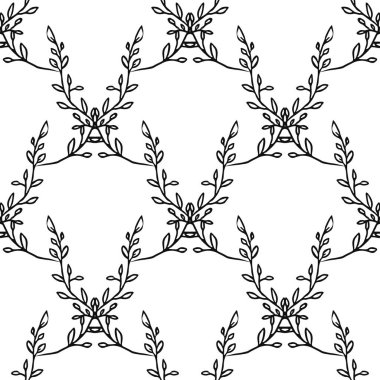 Kusursuz çiçek desenli duvar kağıdı. Çiçek süslemeli karalama vektörü. Klasik çiçek dekoru, tatlı elementler projeniz, menünüz, kafe dükkanınız için arka plan