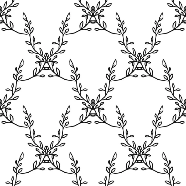 Nahtlose Florale Tapete Doodle Vektor Mit Floralem Ornament Vintage Florales — Stockvektor
