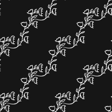 Kusursuz çiçek desenli duvar kağıdı. Çiçek süslemeli karalama vektörü. Klasik çiçek dekoru