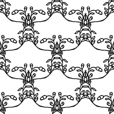 Kusursuz çiçek desenli duvar kağıdı. Çiçek süslemeli karalama vektörü. Klasik çiçek dekoru