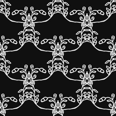 Kusursuz çiçek desenli duvar kağıdı. Çiçek süslemeli karalama vektörü. Klasik çiçek dekoru