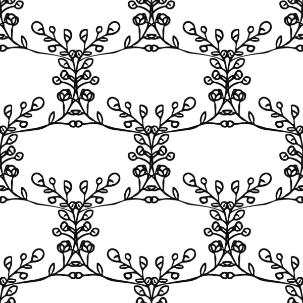 Seamless Floral Wallpaper Doodle Vector Floral Ornament Vintage Floral Decor — Stockvektor