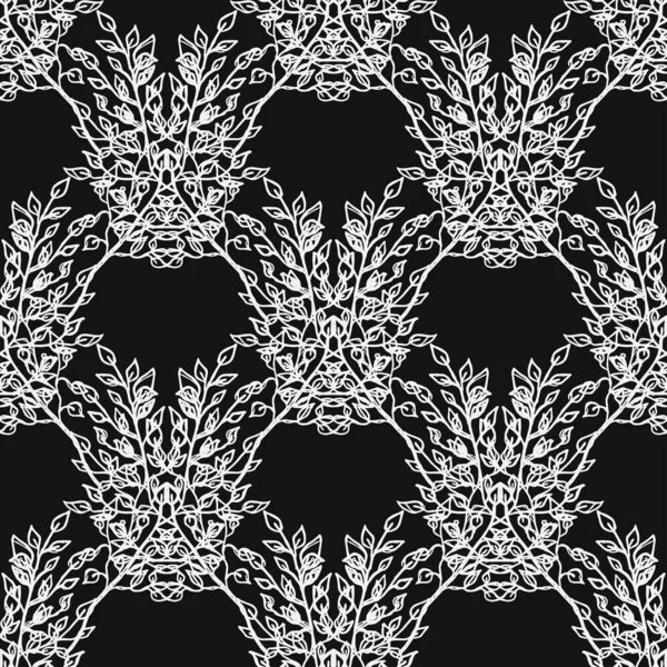 Papier Peint Floral Sans Couture Doodle Vecteur Avec Ornement Floral — Image vectorielle